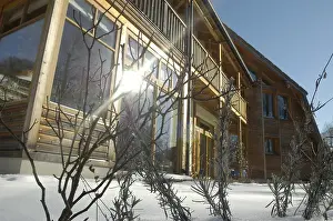 Modern Architecture Concept Prints: A building based on the passive house concept in winter
