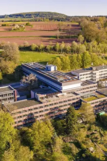 Southern Germany Administrative Building Prints: Building complex with solar panels surrounded by fields