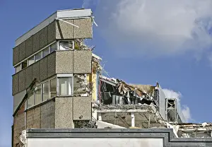 Demolition Site Prints: Building in the process of being torn down