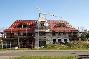 Residential Building Germany Prints: Building site, shell construction