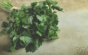 Green Leafy Vegetable Prints: Bunch of parsley, on the table