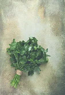 Rustic Food Style Prints: Bunch of parsley, on the table