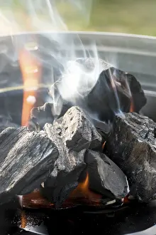 Deserted Campfire Prints: Burning Charcoal