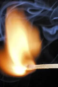 Studio Shot Of Burning Match Prints: Burning match