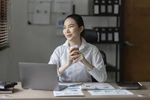 Businesswoman Career Development Prints: Business Documents, Auditor businesswoman searching document legal prepare paperwork and report for analysis TAX time