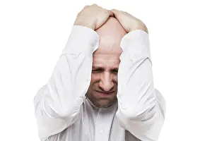 Tired Businessman Prints: Business problems and failure at work concept
