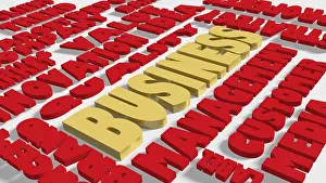 Computer Graphic Symbolic Picture Prints: Business theme relative text content backdrop