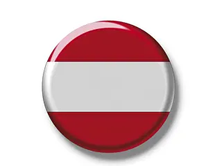 Austrian National Symbol Prints: Button badge, flag of Austria