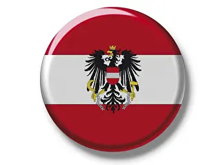 Austrian National Symbol Prints: Button, flag of Austria