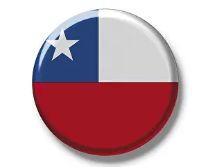 Chile Flag Prints: Button, flag of Chile