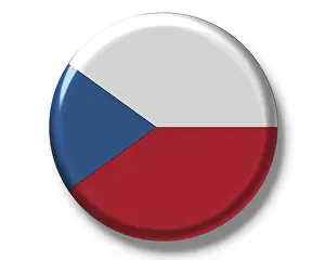 Czech Republic Flag Prints: Button, flag of the Czech Republic