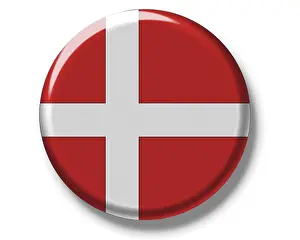National Colors Badge Prints: Button, flag of Denmark