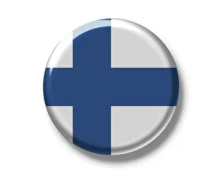 Finnish National Symbol Prints: Button, flag of Finland