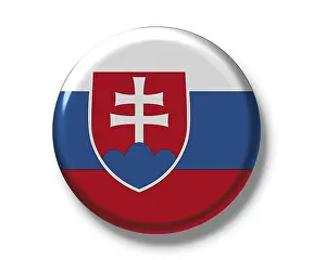 Slovakia Flag Prints: Button, flag of Slovakia