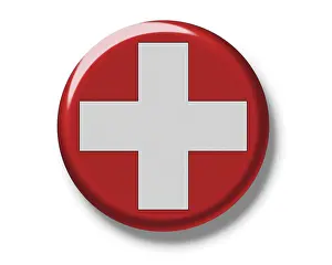 Cut Out National Symbol Prints: Button, flag of Switzerland