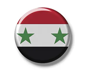 Syria Flag Prints: Button, flag of Syria