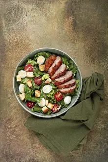 Meat Dish Nutrition Prints: Caesar salad, with duck breast