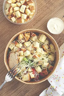 Natural Light Prints: Caesar salad in a paper container