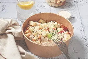 Natural Light Prints: Caesar salad in a paper container