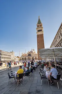 UNESCO Site In Europe Prints: Cafe at St. Mark's Square