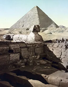 Historical Image Restoration Prints: Cairo, Temple of the Sphinx, Egypt