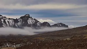 Volcano Landscape Photography Prints: Caldera, mountain landscape with clouds