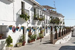 Calle Muro Street Print, White-Washed Houses in Mijas Pueblo