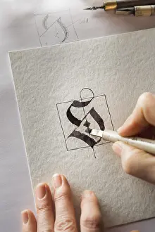 Handmade Lettering Prints: Calligraphy studio, hand writes with automatic pen