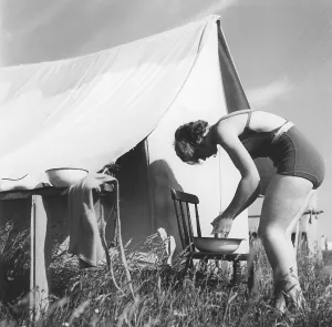 Daytime Outdoor Activities Prints: Camping in the 1950s