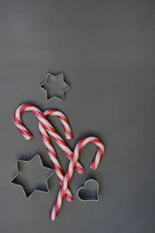 Kitchen Utensils For Baking Prints: Candy canes and biscuit cutters for biscuits
