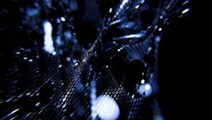 Futuristic Digital Landscape Prints: A captivating 3D illustration showcasing a futuristic digital landscape with dynamic binary code
