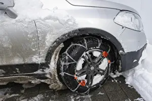 Winter Road Safety Prints: Car snow chains
