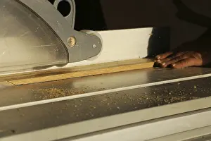 Carpenter Workshop Prints: Carpenter at work in his carpentry workshop