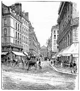 Auguste VITU Engraved Art Prints: Carrefour and rue de l'Odeon