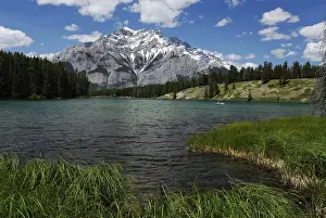 Rocky Mountains Alberta Prints: Cascade Mountain with Johnson Lake