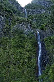 Deserted Rock Face Landscape Prints: Cascata do Risco, Risco waterfall