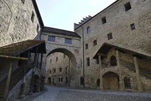 Castle In Central Europe Prints: Part of the castle complex, inner courtyard