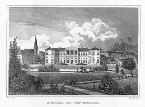Bavarian Castle Prints: Castle, Pappenheim, drawing by Lebschee