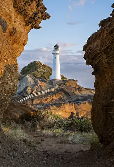 Rocky Coastline Photos Prints: Castlepoint lighthouse on a rock