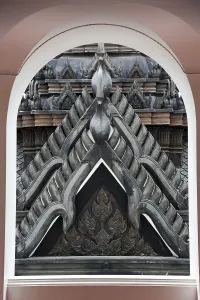 Thailand Religious Architecture Prints: View from the window to Wat Ratchanatdaram