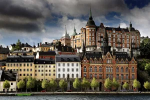 Scandinavian Historic Quarter Prints: Historic buildings of Sodermalm