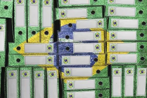 South American Flag Design Prints: Brazil Flag Colors Folder Stack