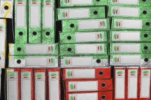 Deserted Government Buildings Prints: Chechnya Flag Colors Folder Stack