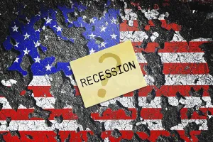 American Flag Meaning Prints: US flag on broken ground with note