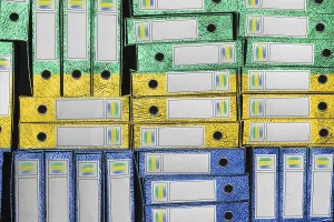 Deserted Government Buildings Prints: Gabon Flag Colors Folder Stack