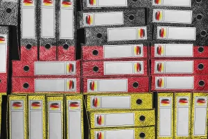 Central Europe State Flags Prints: Germany Flag Colors Folder Stack