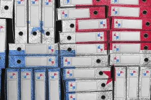 Latin America Politics Prints: Panama Flag Colors Folder Stack