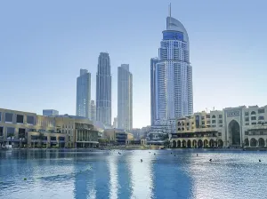 Burj Khalifa Park Scenery Print, Dubai Cityscape