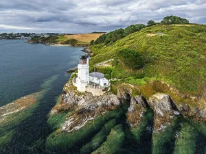 UK Lighthouses Prints: St Anthony Lighthouse from drone