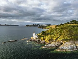 UK Lighthouses Prints: St Anthony Lighthouse from drone